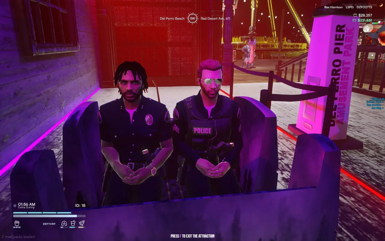 Even LSPD gets a night off — Del Perro Pier.