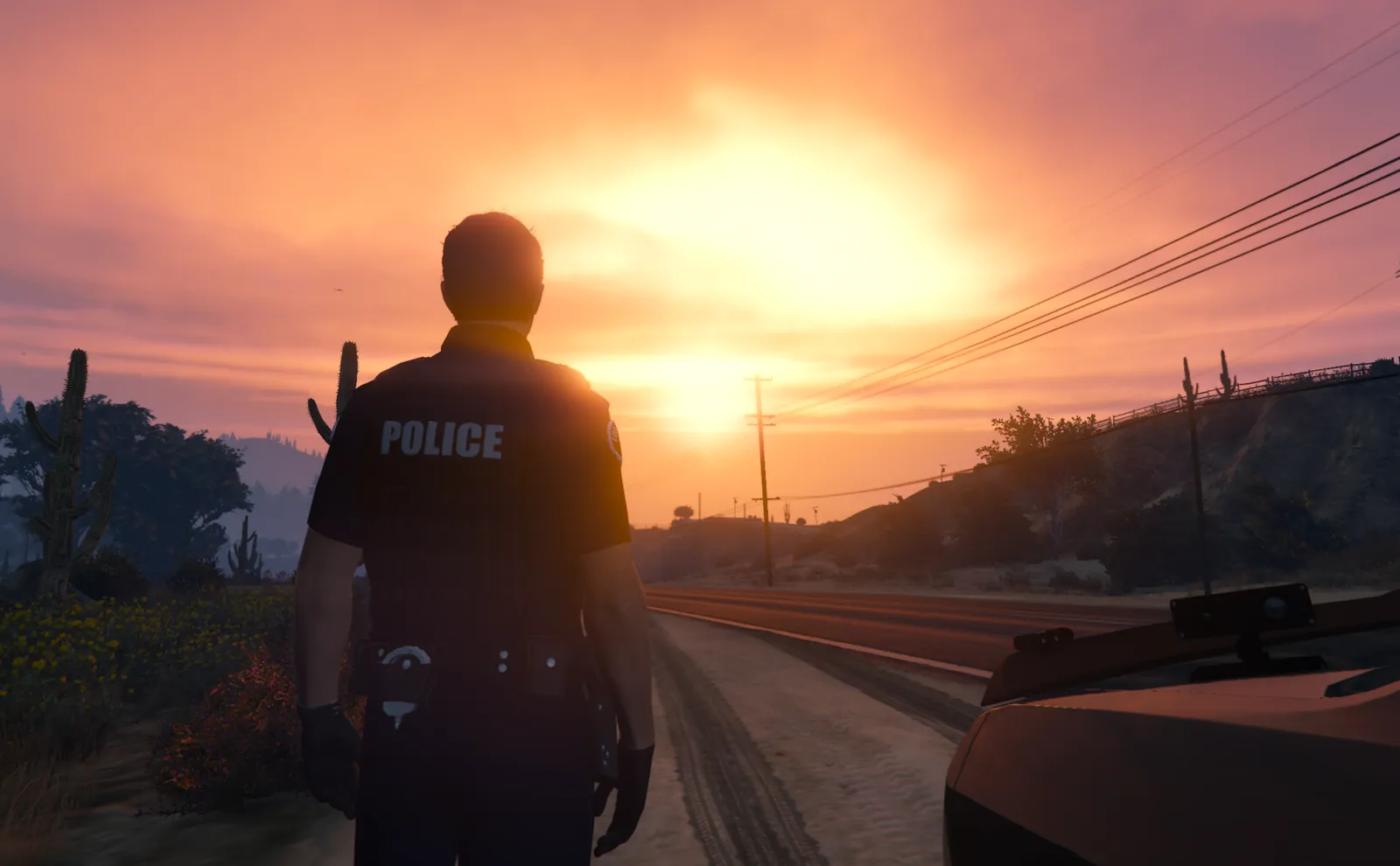 End of shift on the desert highway.